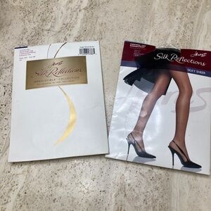 Two Packs Of Hanes Silk Reflections Control Top Hose Hosiery Size EF